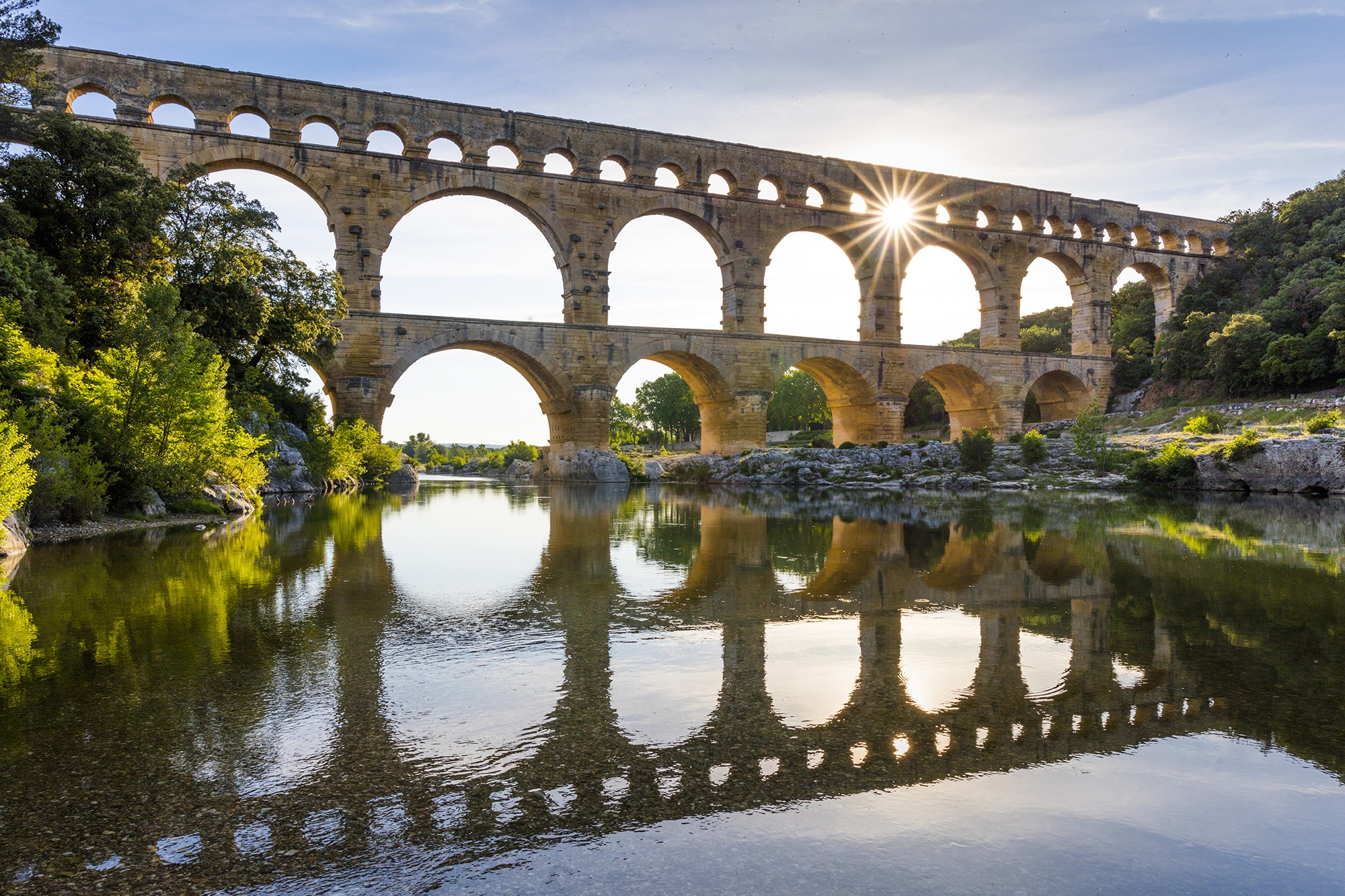 L'intérieur de la canalisation du pont du Gard