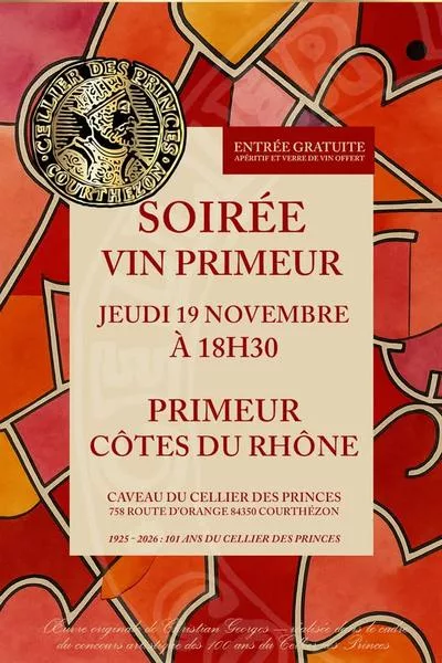 Soirée du vin primeur au Cellier des Princes